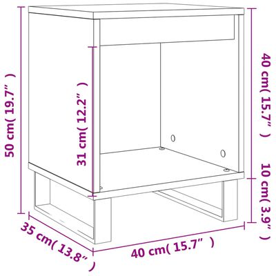 vidaXL Κομοδίνο Γκρι Sonoma 40 x 35 x 50 εκ. από Επεξεργασμένο Ξύλο