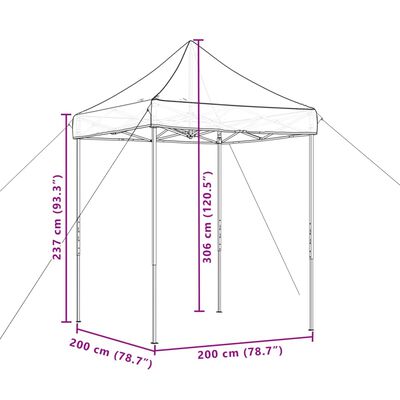 vidaXL Τέντα Εκδηλώσεων Πτυσσόμενη Pop-Up Μπορντό 200x200x306 εκ.