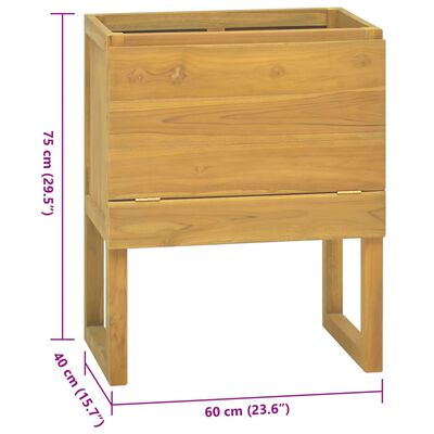 vidaXL Έπιπλο Μπάνιου 60 x 40 x 75 εκ. από Μασίφ Ξύλο Teak