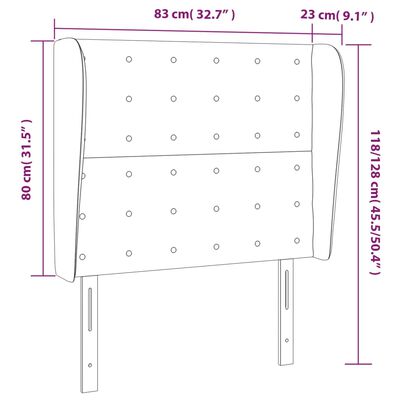 vidaXL Κεφαλάρι με Πτερύγια Μαύρο 83x23x118/128 εκ. Συνθετικό Δέρμα