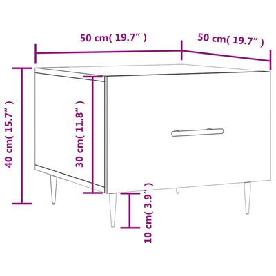 vidaXL Τραπεζάκια Σαλονιού 2 τεμ. Λευκά 50x50x40 εκ Επεξεργασμένο Ξύλο