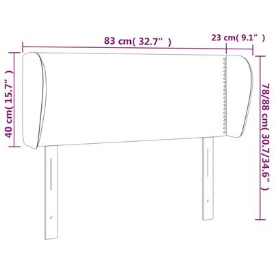 vidaXL Κεφαλάρι με Πτερύγια Κρεμ 83 x 23 x 78/88 εκ. Υφασμάτινο