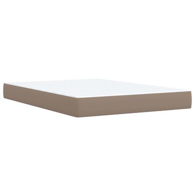 vidaXL Κρεβάτι Boxspring με Στρώμα Καπουτσίνο 140x200εκ.από Συνθ.Δέρμα