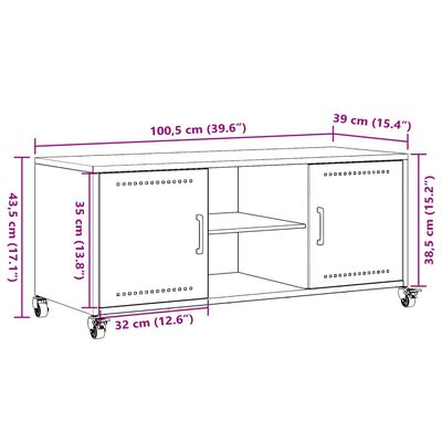 vidaXL Έπιπλο Τηλεόρασης Ροζ 100,5x39x43,5 εκ. Ατσάλι Ψυχρής Έλασης