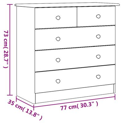 vidaXL Συρταριέρα ALTA 77 x 35 x 73 εκ. από Μασίφ Ξύλο Πεύκου