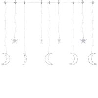 vidaXL Λαμπάκια σε Σχήμα Αστέρι & Φεγγάρι Ψυχρό Λευκό Χειριστ. 138 LED
