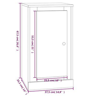 vidaXL Ντουλάπι Γκρι Σκυροδέματος 37,5x35,5x67,5 εκ. από Επεξεργ. Ξύλο