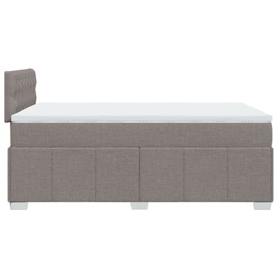 vidaXL Κρεβάτι Boxspring με Στρώμα Taupe 120x200 εκ. Υφασμάτινο