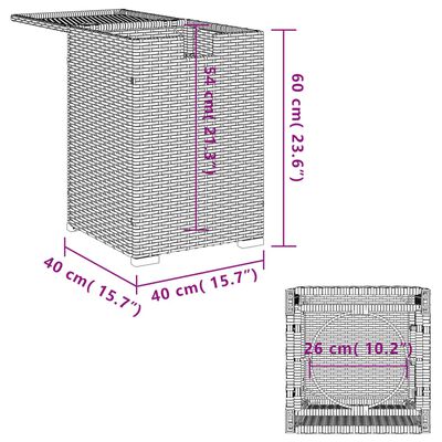 vidaXL Κάλυμμα-Τραπέζι Φιάλης Προπανίου Μπεζ 40x40x60 εκ. Συνθ. Ρατάν