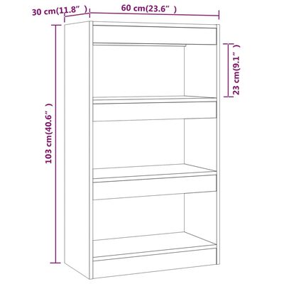 vidaXL Βιβλιοθήκη/Διαχωριστικό Χώρου Λευκό 60x24x155 εκ. Επεξ. Ξύλο