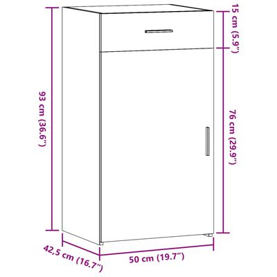 vidaXL Μπουφές Καφέ Δρυς 50x42,5x93 εκ. από Επεξεργασμένο Ξύλο