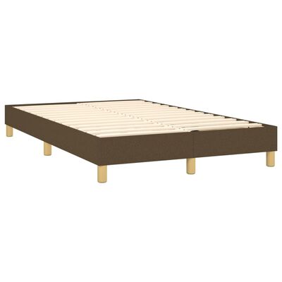 vidaXL Κρεβάτι Boxspring με Στρώμα & LED Σκ.Καφέ 120x200 εκ Υφασμάτινο