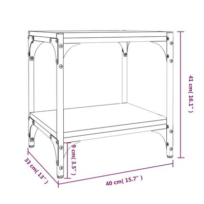 vidaXL Έπιπλο Τηλεόρασης Καπνιστή Δρυς 40x33x41 εκ Επεξ. Ξύλο & Ατσάλι