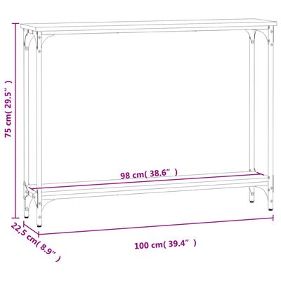 vidaXL Τραπέζι Κονσόλα Καπνιστή Δρυς 100x22,5x75 εκ. Επεξεργ. Ξύλο