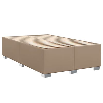 vidaXL Κρεβάτι Boxspring με Στρώμα Καπουτσίνο 120x200εκ.από Συνθ.Δέρμα