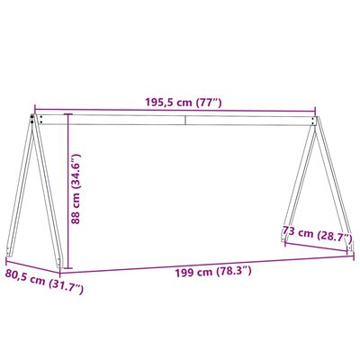 vidaXL Οροφή Κρεβατιού Παιδική Λευκό 199x80,5x88 εκ. Μασίφ Ξύλο Πεύκου