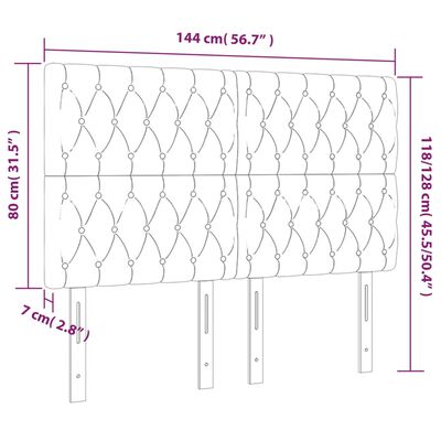 vidaXL Κεφαλάρια Κρεβατιού 4 τεμ. Κρεμ 72x7x78/88 εκ. Υφασμάτινο