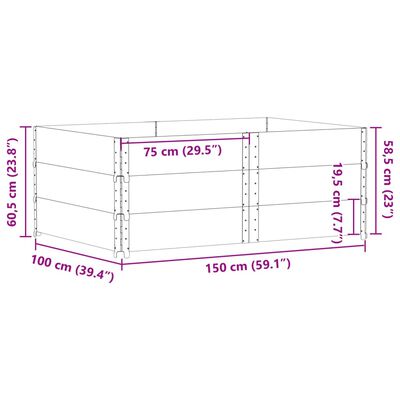 vidaXL Ζαρντινιέρα Κήπου Καφέ 150x100 εκ από Μασίφ Ξύλο Πεύκου