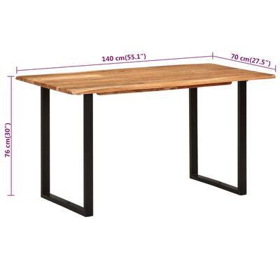 vidaXL Τραπεζαρία 140 x 70 x 76 εκ. από Μασίφ Ξύλο Ακακίας