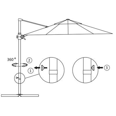 vidaXL Ομπρέλα Κήπου Κρεμ. Πρόβολος Αζούρ Μπλε 250x250εκ Ιστό Ατσάλι