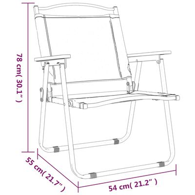 vidaXL Καρέκλες Κάμπινγκ 2 τεμ. Μπεζ 54 x 55 x 78 εκ. Ύφασμα Oxford