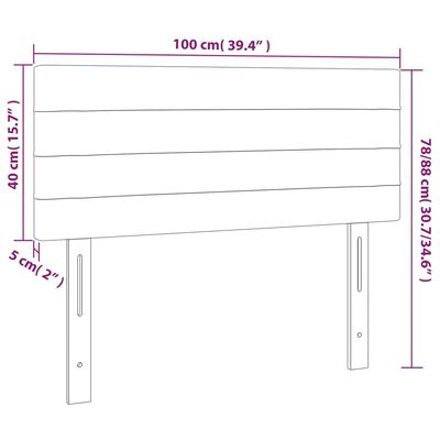 vidaXL Κεφαλάρι Κρεβατιού Μπλε 100x5x78/88 εκ. Υφασμάτινο