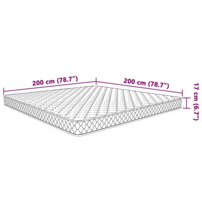 vidaXL Στρώμα με Αφρό Μνήμης Λευκό 200x200x17 εκ.