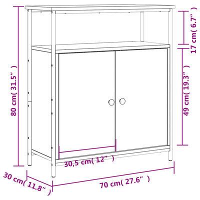 vidaXL Ντουλάπι Καπνιστή Δρυς 70 x 30 x 80 εκ. από Επεξεργ. Ξύλο