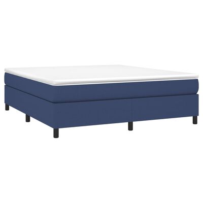 vidaXL Κρεβάτι Boxspring με Στρώμα Μπλε 180x200 εκ. Υφασμάτινο