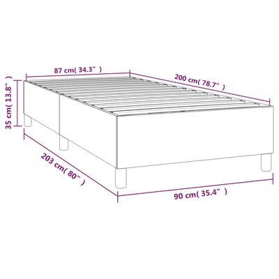 vidaXL Πλαίσιο Κρεβατιού Ανοιχτό Γκρι 90 x 200 εκ. Βελούδινο