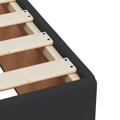 vidaXL Κρεβάτι Boxspring με Στρώμα Μαύρο 120x190εκ.από Συνθετικό Δέρμα