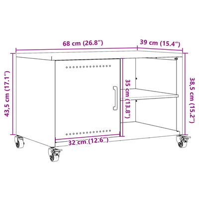 vidaXL Έπιπλο Τηλεόρασης Ανθρακί 68x39x43,5 εκ. Ατσάλι Ψυχρής Έλασης