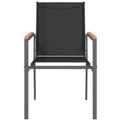 vidaXL Καρέκλες Κήπου 4 τεμ. Μαύρες 55x61,5x90 εκ από Textilene/Ατσάλι