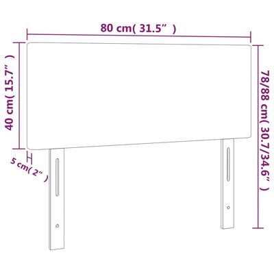 vidaXL Κεφαλάρι Κρεβατιού LED Κρεμ 80 x 5 x 78/88 εκ. Υφασμάτινο