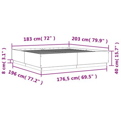 vidaXL Πλαίσιο Κρεβατιού Sonoma Δρυς 180x200 εκ. Επεξεργασμένο Ξύλο