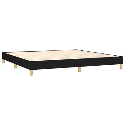 vidaXL Κρεβάτι Boxspring με Στρώμα Μαύρο 200x200 εκ. Υφασμάτινο