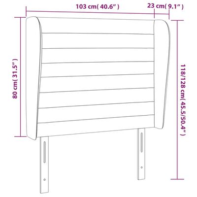 vidaXL Κεφαλάρι με Πτερύγια Ροζ 103x23x118/128 εκ. Βελούδινο