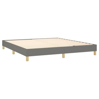 vidaXL Κρεβάτι Boxspring με Στρώμα Σκούρο Γκρι 160x200 εκ Υφασμάτινο