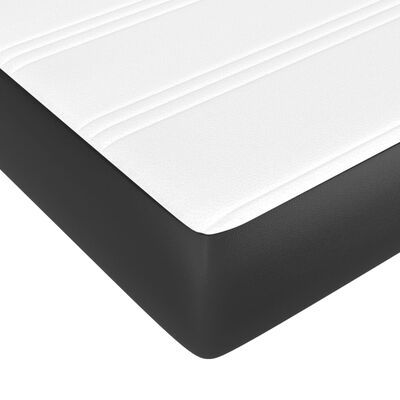 vidaXL Κρεβάτι Boxspring με Στρώμα Μαύρο 160x200εκ.από Συνθετικό Δέρμα