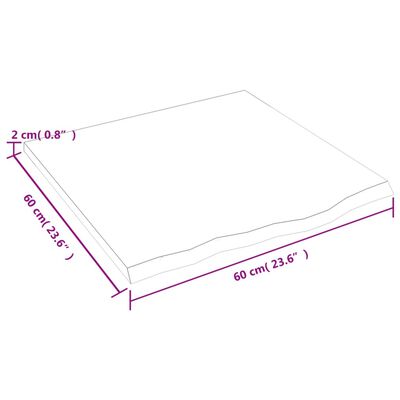 vidaXL Πάγκος Μπάνιου Σκούρο Καφέ 60x60x2 εκ. Επεξ. Μασίφ Ξύλο