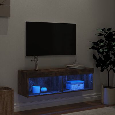 vidaXL Έπιπλο Τηλεόρασης με LED Καπνιστή Δρυς 100x30x30 εκ.