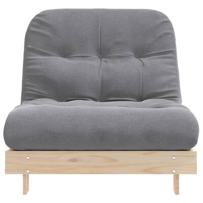 vidaXL Καναπές Κρεβάτι Futon με Στρώμα 90x206x11 εκ. Μασίφ Ξύλο Πεύκου