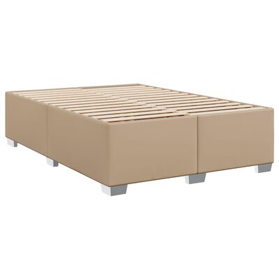 vidaXL Κρεβάτι Boxspring με Στρώμα Καπουτσίνο 140x200εκ.από Συνθ.Δέρμα