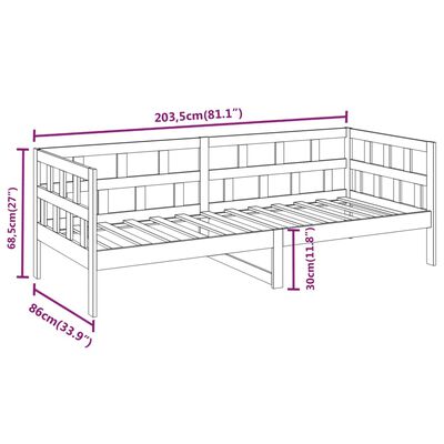 vidaXL Καναπές Κρεβάτι Καφέ Μελί 80 x 200 εκ. από Μασίφ Ξύλο Πεύκου