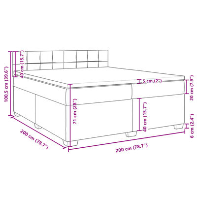 vidaXL Κρεβάτι Boxspring με Στρώμα Ανοιχτό Γκρι 200x200 εκ. Υφασμάτινο