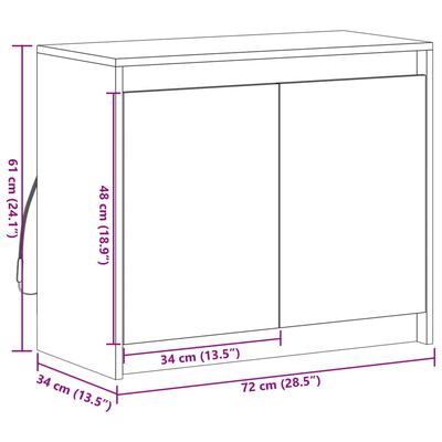 vidaXL Ντουλάπι με Φώτα LED Sonoma Δρυς 72x34x61 εκ Επεξεργασμένο Ξύλο