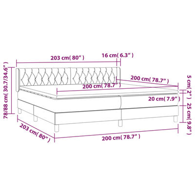 vidaXL Κρεβάτι Boxspring με Στρώμα Taupe 200x200 εκ. Υφασμάτινο