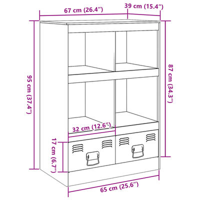 vidaXL Ραφιέρα Πράσινο Λαδί 67x39x95 εκ. από Ατσάλι