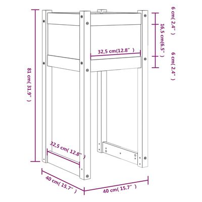 vidaXL Ζαρντινιέρες 2 τεμ. Μαύρο 40x40x81 εκ. από Μασίφ Ξύλο Πεύκου