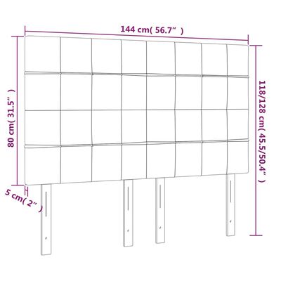 vidaXL Κεφαλάρι Κρεβατιού LED Σκούρο Καφέ 144x5x118/128εκ. Υφασμάτινο